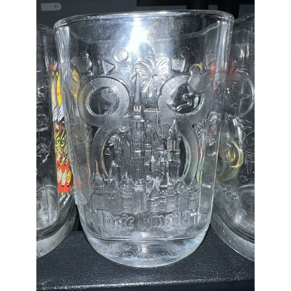 Walt Disney McDonalds 2000 All 4 Square Glasses Tumblers Complete Parks Vintage